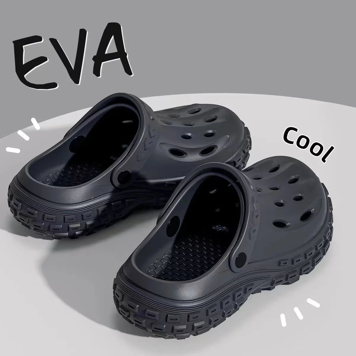 Slides Homme Épaisses en EVA – Sandales d’Été Confortables avec Bride Outdoor