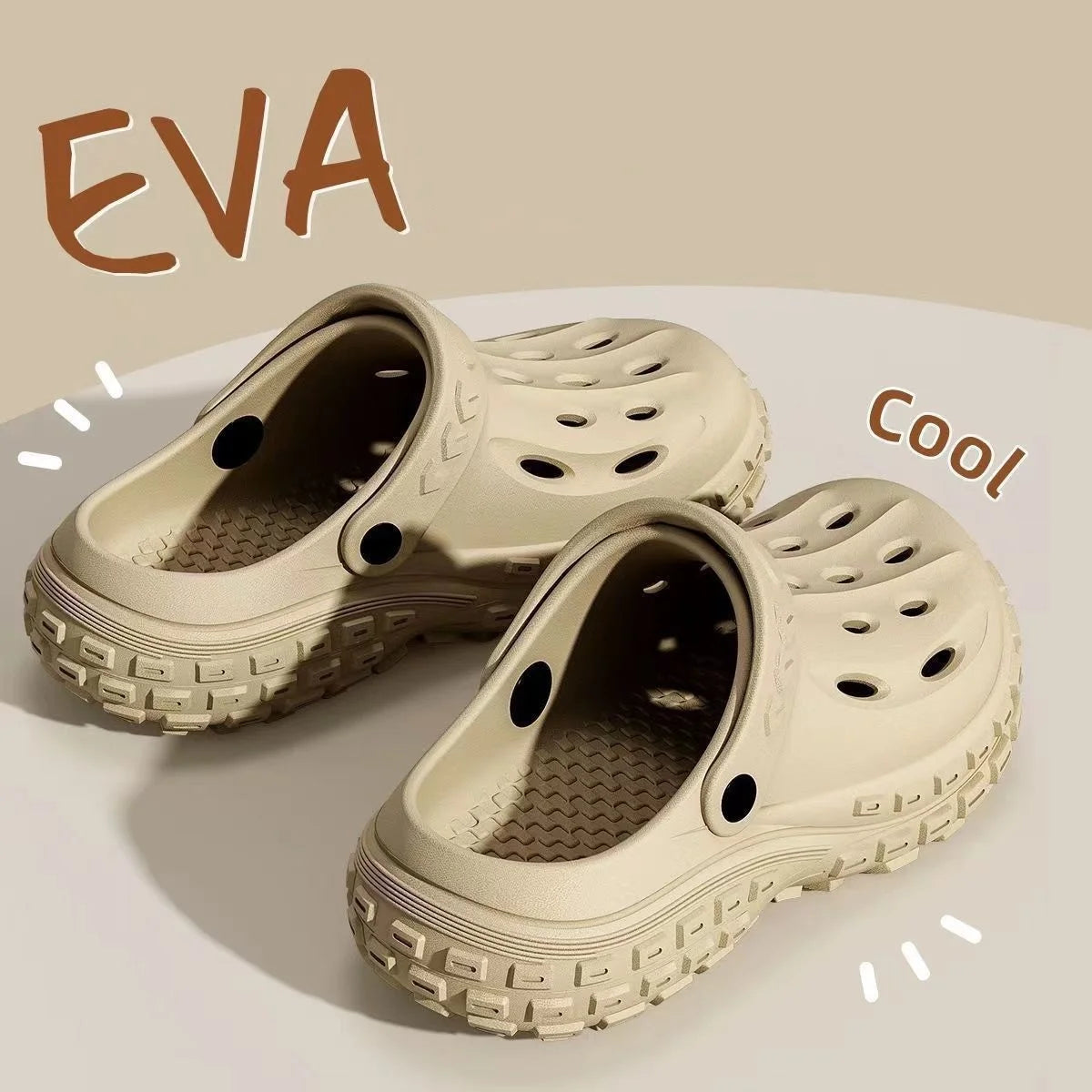 Slides Homme Épaisses en EVA – Sandales d’Été Confortables avec Bride Outdoor