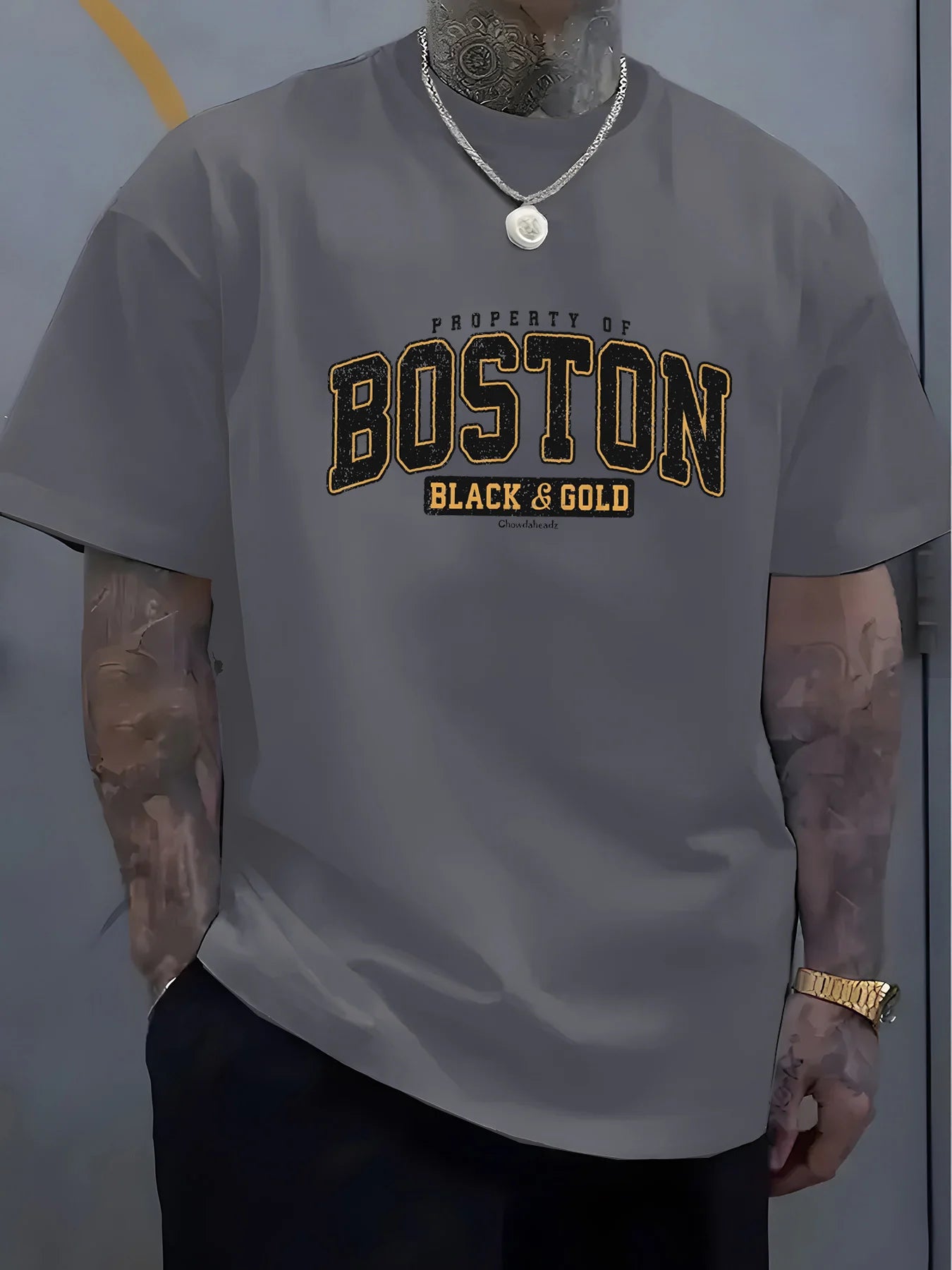 T-shirt homme été BOSTON col rond manches courtes