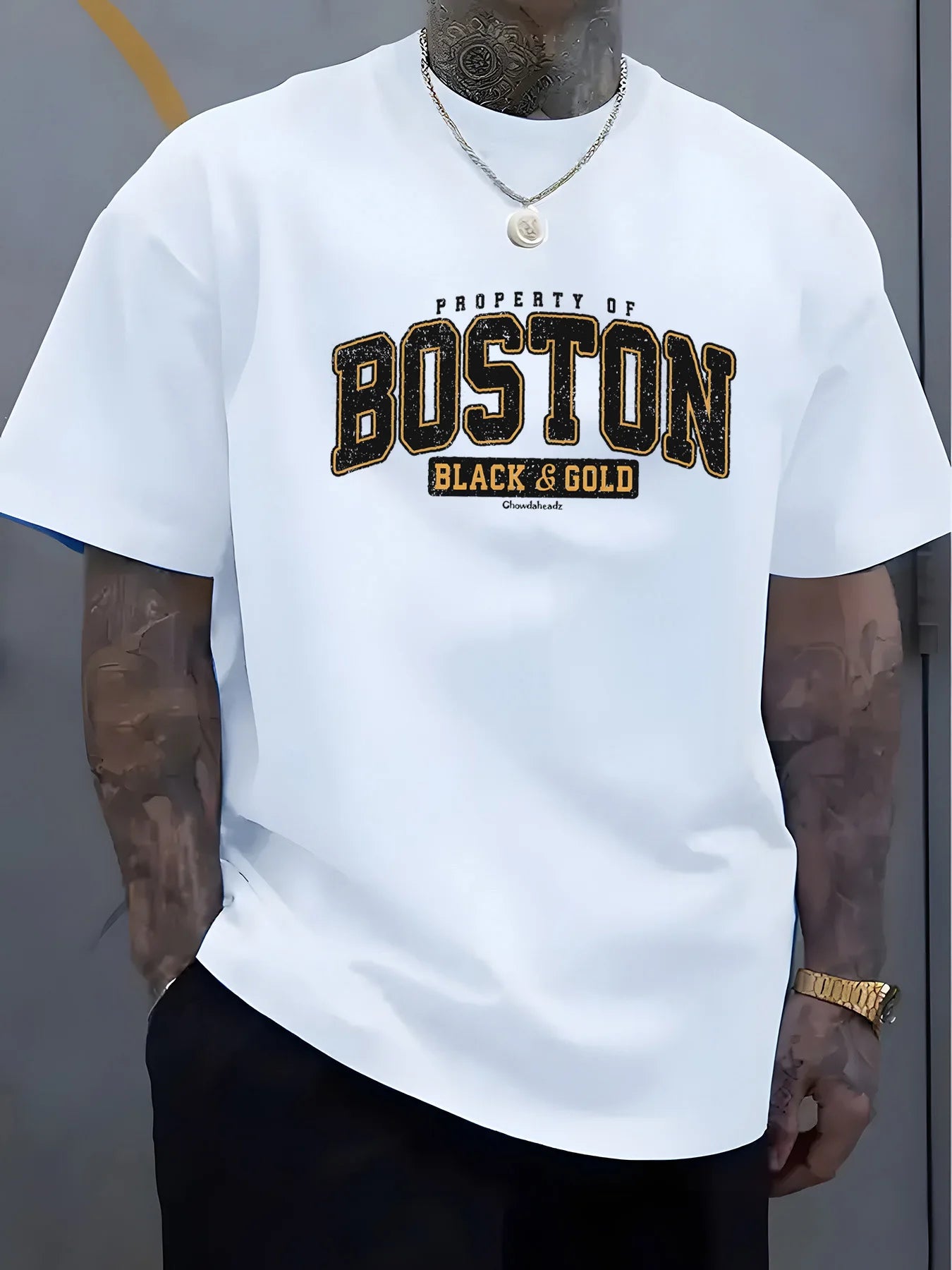 T-shirt homme été BOSTON col rond manches courtes