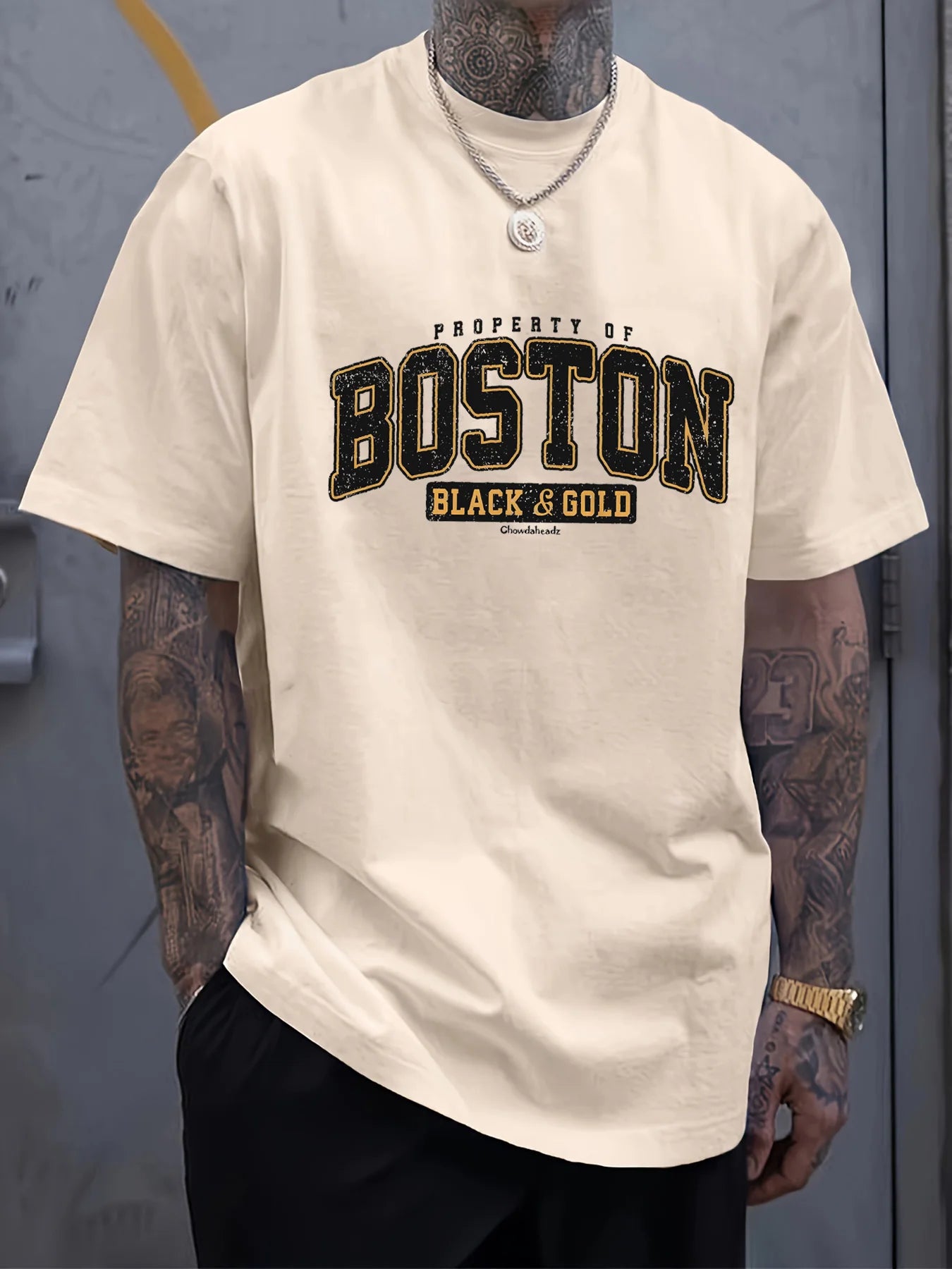 T-shirt homme été BOSTON col rond manches courtes
