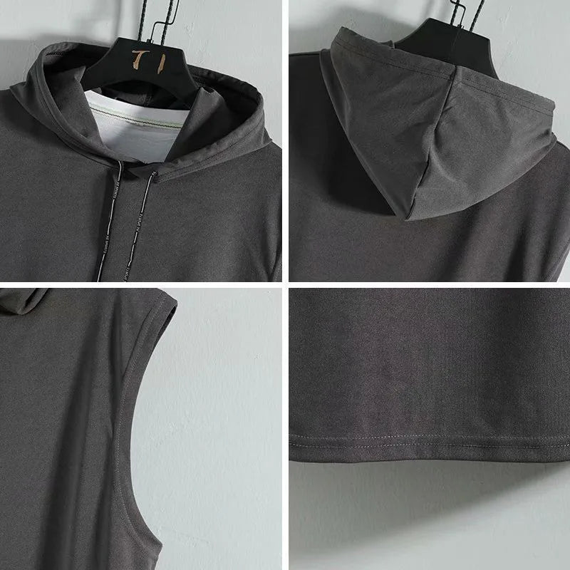 Débardeur capuche homme – casual sport uni