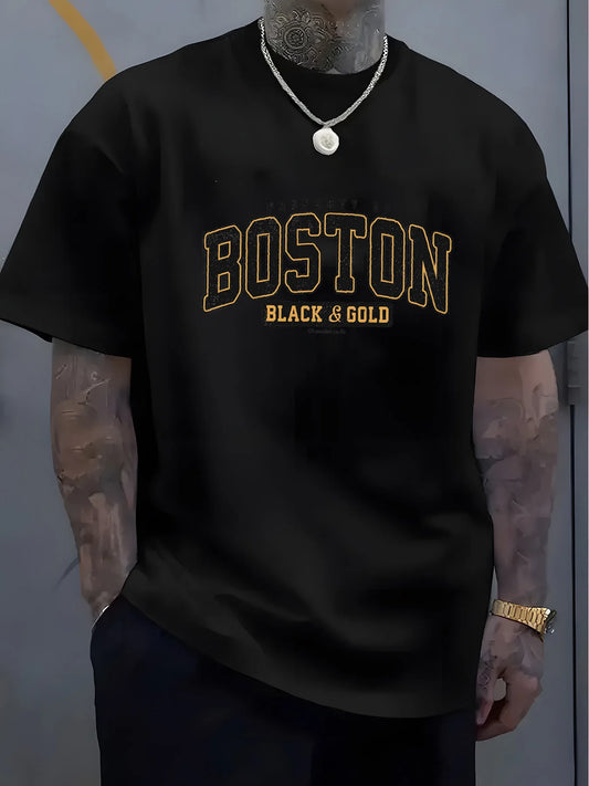 T-shirt homme été BOSTON col rond manches courtes